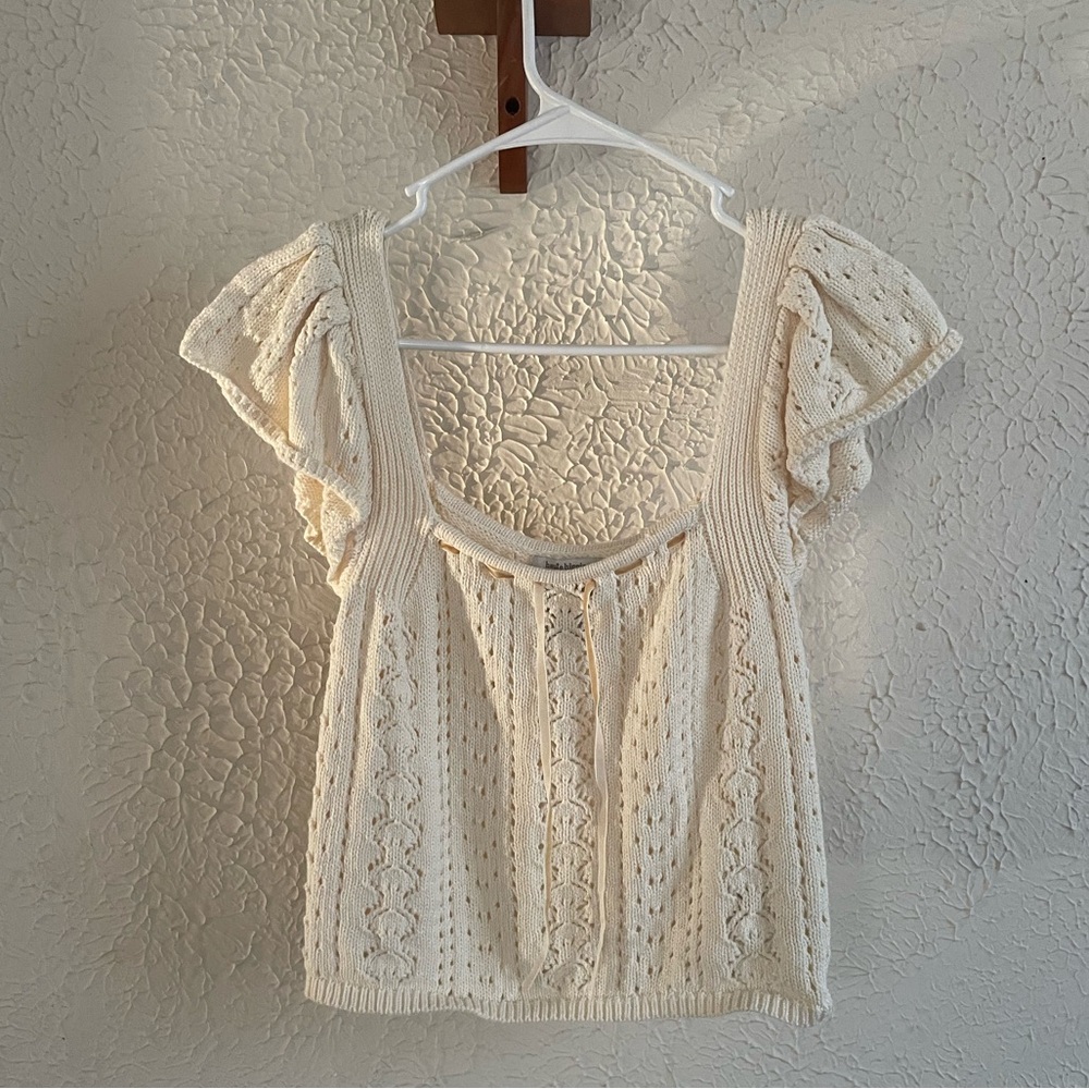 Cream Knit Women's Top